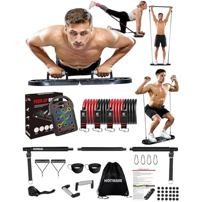 Hot Wave Push Up Board Fitness, Portable Foldable 20 In 1 Push Up Bar At Home Gym, Pushup Handles For Floor. Professional Strength Training Equipment For Man And Women,Patent Pending - Image 1