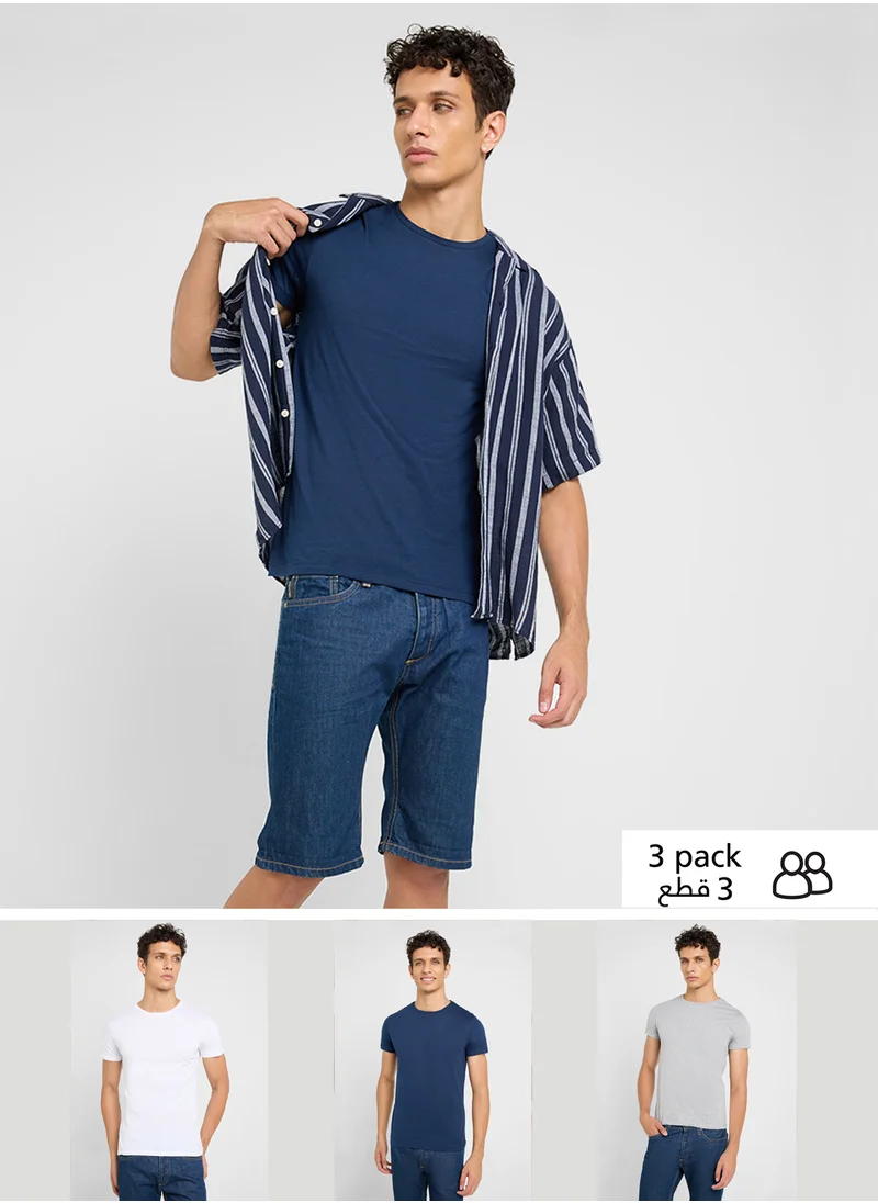 ترينديول 3 Pack Essential Crew Neck T-Shirt