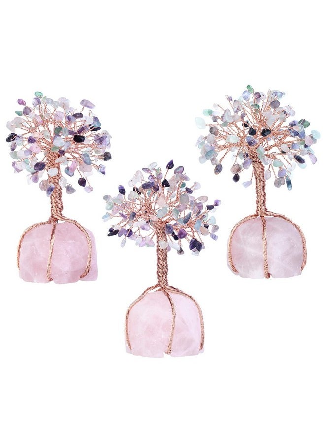 mookaitedecor mookaitedecor Fluorite Crystal Money Tree Crystals Base & Rose Quartz Elephant Statue Figurine for Feng Shui, Wealth and Luck  - Image 4