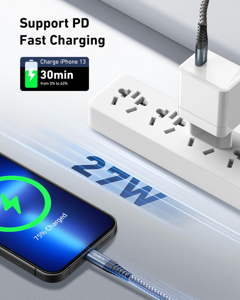 ohbox iPhone Fast Charger 10FT 2Pack, USB C to Lightning Cable for iPhone, 10Foot Long USBC iPhone Charger, Type C iPhone Charging Cord Compatible with iPhone 14 13 12 11 Pro Max XR XS X 8 Plus SE iPad - Image 4
