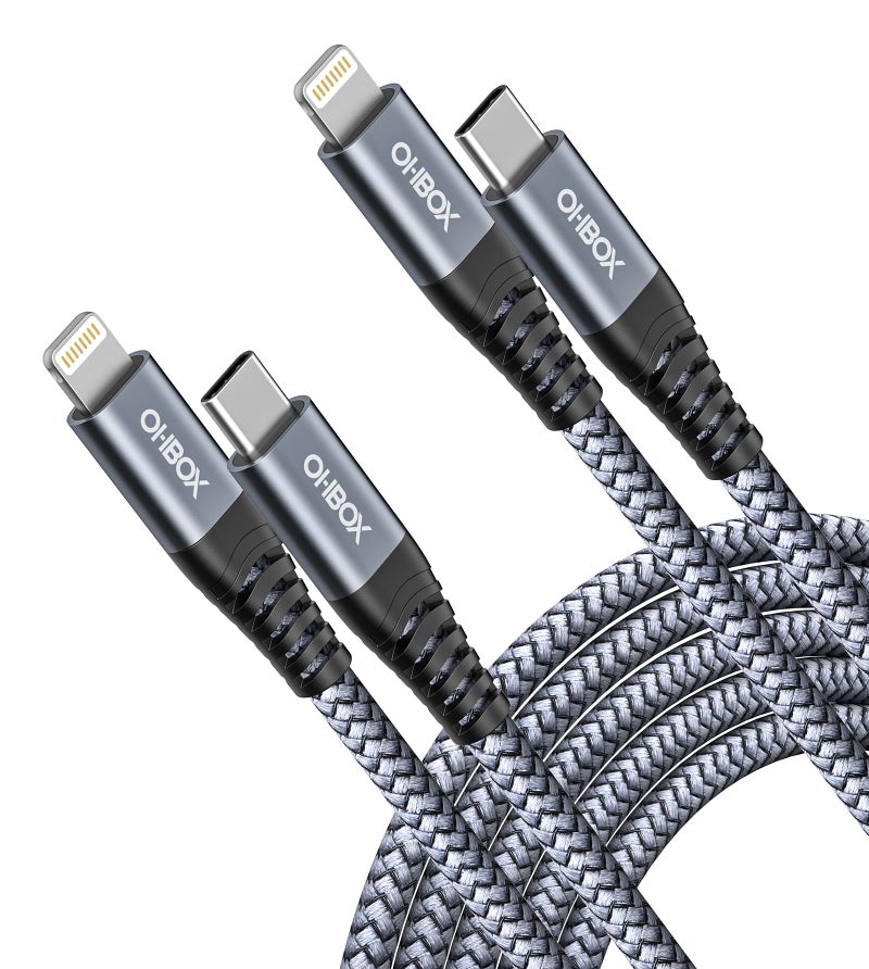 ohbox iPhone Fast Charger 10FT 2Pack, USB C to Lightning Cable for iPhone, 10Foot Long USBC iPhone Charger, Type C iPhone Charging Cord Compatible with iPhone 14 13 12 11 Pro Max XR XS X 8 Plus SE iPad - Image 1
