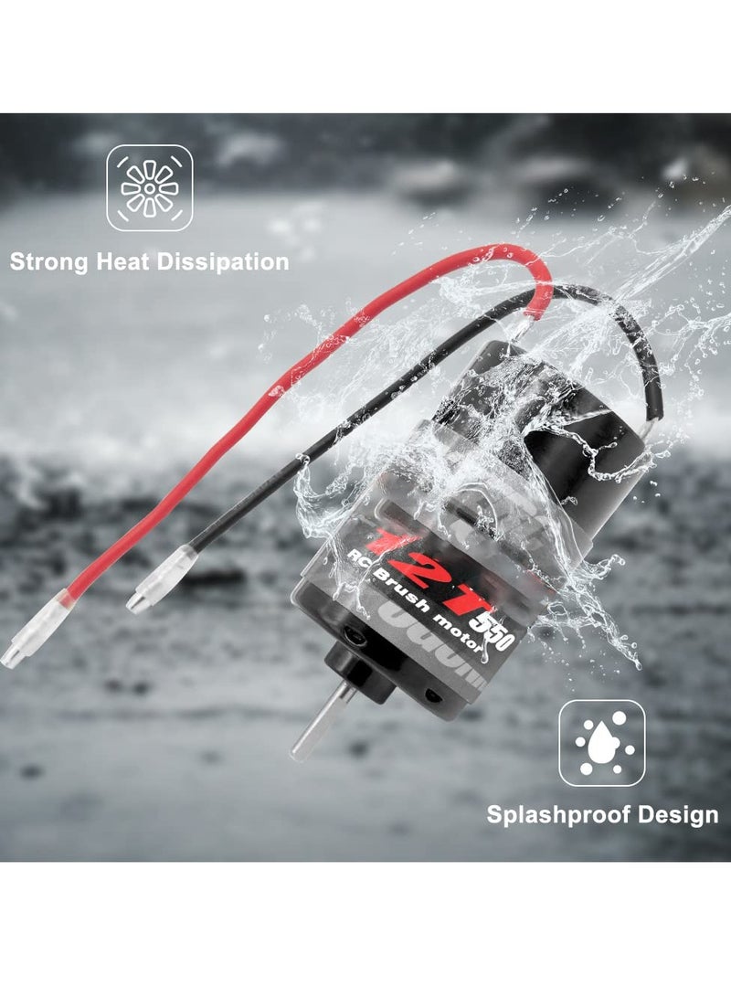 Excefore Motor 550 12T Brushed Motor, for Traxxas 1/10 Slash 2WD/Traxxas Slash 4WD (Part:#3785), Redcat ARRMA AXIAL HSP HPI Wltoys Kyosho HELION, RC Car Boat Parts - Image 5