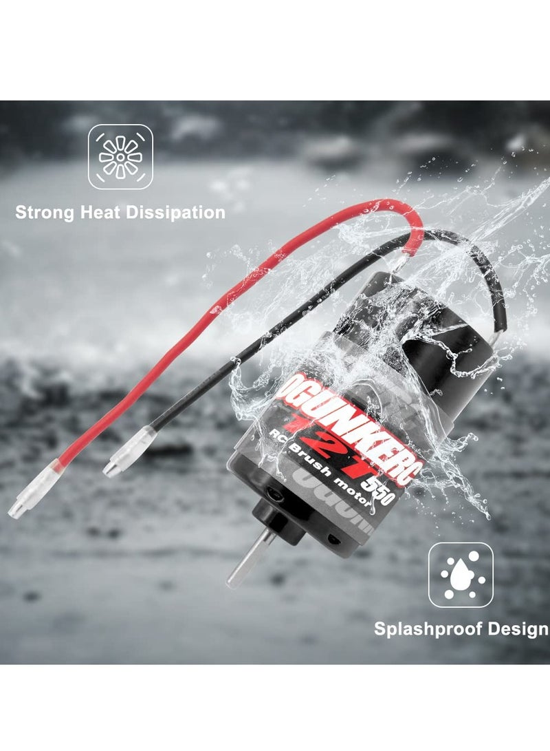 Excefore Motor 550 12T Brushed Motor, for Traxxas 1/10 Slash 2WD/Traxxas Slash 4WD (Part:#3785), Redcat ARRMA AXIAL HSP HPI Wltoys Kyosho HELION, RC Car Boat Parts - Image 4
