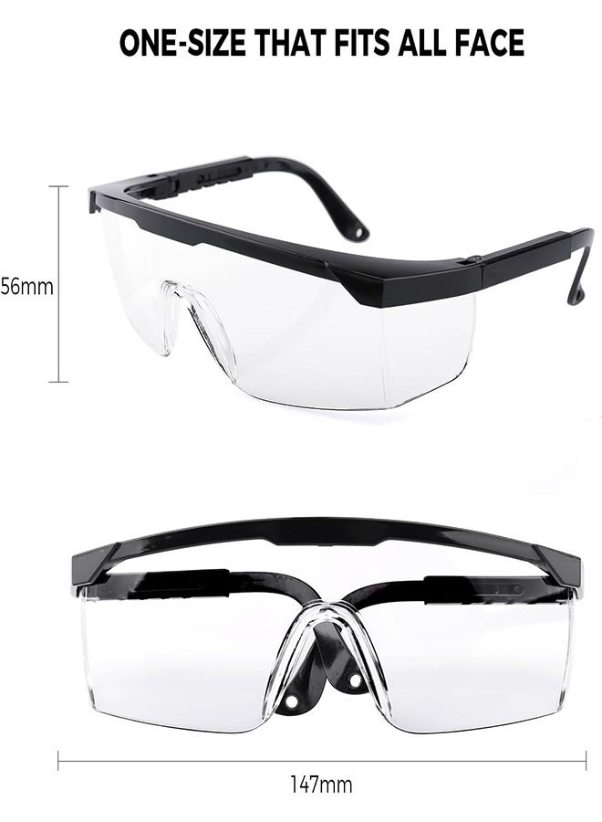 إم إكس إن مجموعة من 3 نظارات أمان - نظارات حماية للعين مضادة للضباب، عدسات شفافة ملفوفة مقاومة للخدش، نظارات أمان ومقابض مضادة للانزلاق، نظارات مختبر قابلة للتعديل - Image 2