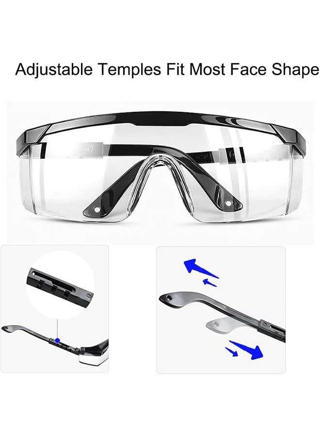 إم إكس إن مجموعة من 3 نظارات أمان - نظارات حماية للعين مضادة للضباب، عدسات شفافة ملفوفة مقاومة للخدش، نظارات أمان ومقابض مضادة للانزلاق، نظارات مختبر قابلة للتعديل - Image 3