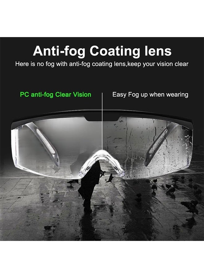 إم إكس إن مجموعة من 3 نظارات أمان - نظارات حماية للعين مضادة للضباب، عدسات شفافة ملفوفة مقاومة للخدش، نظارات أمان ومقابض مضادة للانزلاق، نظارات مختبر قابلة للتعديل - Image 5