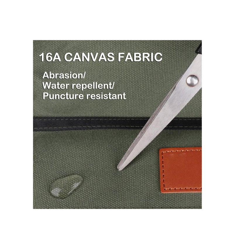 SOLARAE Roll Up Tool Bag Multi-Purpose Canvas Tool Roll Canvas Roll Up Pouch with 5 Zipper Pockets Wrench Roll Pouch - Image 4