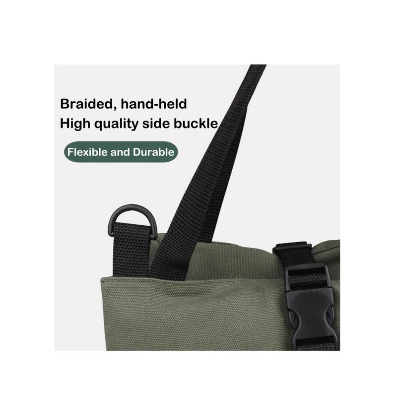 SOLARAE Roll Up Tool Bag Multi-Purpose Canvas Tool Roll Canvas Roll Up Pouch with 5 Zipper Pockets Wrench Roll Pouch - Image 5