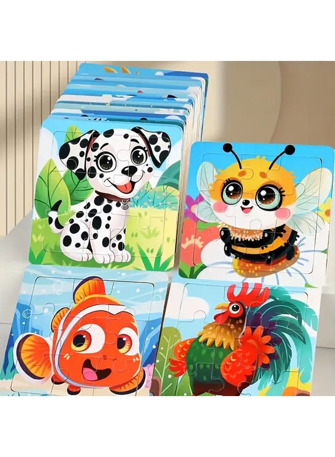 5pcs Wooden Puzzle Farm Ocean Animals Educational Toy For Kids Motor Skills - Image 2