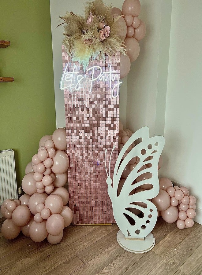 Kate Shimmer Wall Backdrop Matte Pink Square Sequin Wall Panel Backdrop Decor for Wedding, Anniversary, Birthday, Party, 12 Panels - Image 4