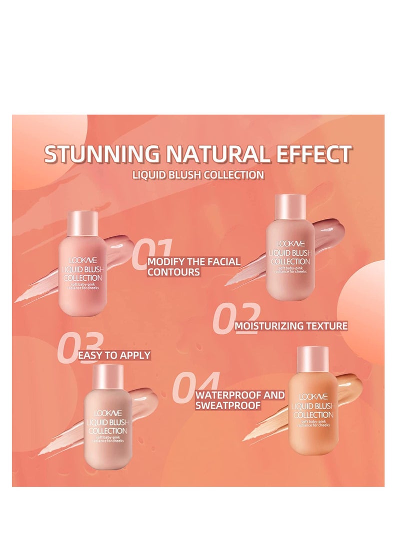 SYOSI Liquid Cream Blush Makeup, Velvet Mousse Texture Lightweight Gel-Cream Blusher, for Cheeks Breathable Feel, Natural Looking Sheer Flush Of Color Long Lasting Waterproof  - Image 5