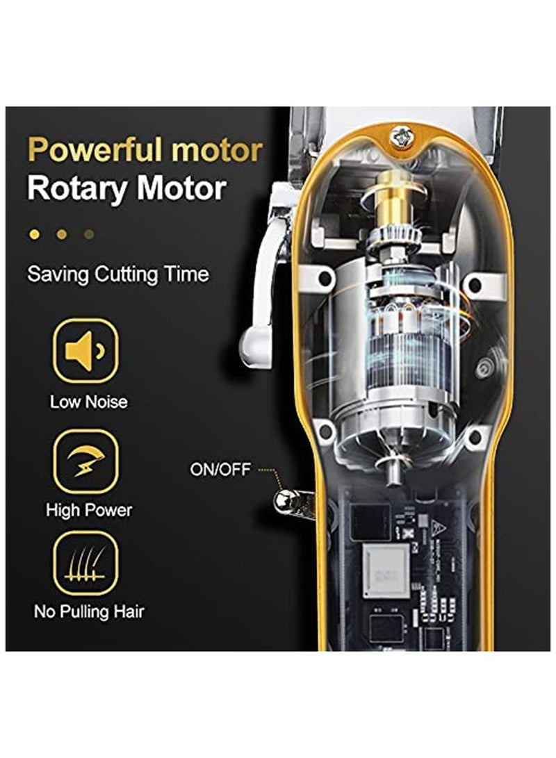 Professional Hair Clippers for Men, Hair Cutting Kit, Rechargeable Cordless Hair Clippers with LED Display(Silver) - Image 4