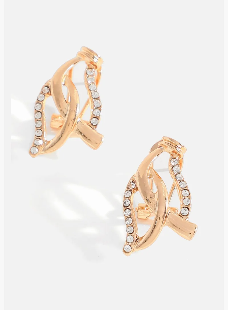 SOHI Gold Plated Designer Stone Necklace, Earring, Ring and Bracelet Set