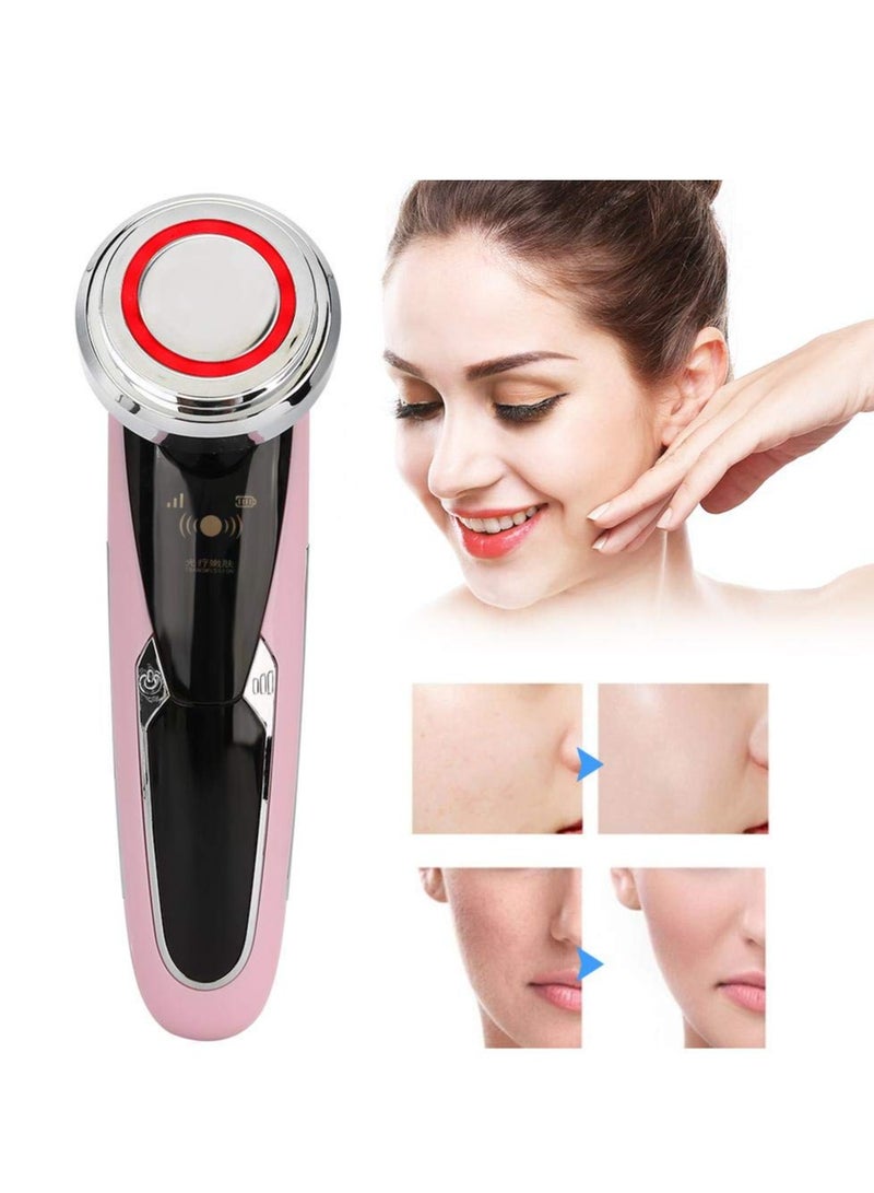 Facial Beauty Instrument, Face Skin Cleansing Rejuvenation Machine, Beauty Machine Face Lifting Instrument, Anti-Wrinkle Skin Care and Promoting Absorption of Cream, Pink - Image 2
