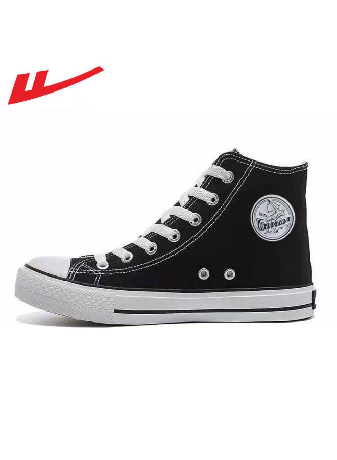 Pull Back Warrior Official Men's And Women's Black High-top Canvas Shoes Spring Summer Casual Skate Shoes Sports Shoes - Image 2