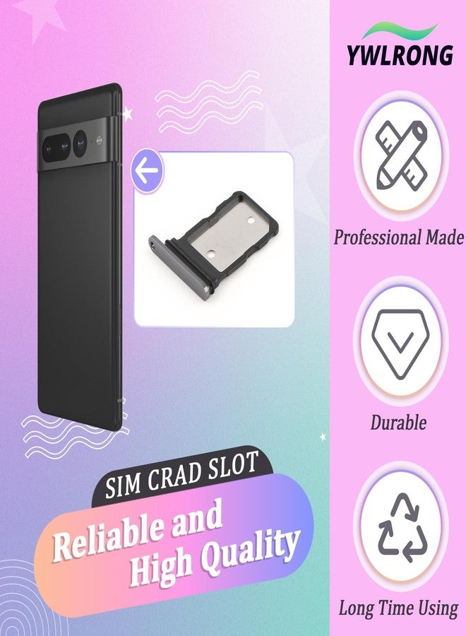 YWLRONG حامل بطاقة SIM 2PCS لجهاز Google Pixel 7 Pro بديل لفتحة بطاقة SIM لجهاز Google Pixel 7 Pro GP4BC GE2AE مع دبوس فتح الإخراج (أسود) - Image 3