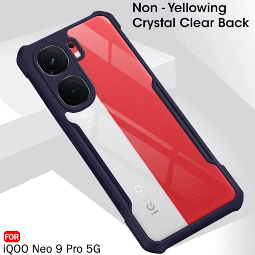 TheGiftKart Shockproof Crystal Clear Back Cover Case for iQOO Neo 9 Pro 5G | 360 Degree Protection | Protective Design | Transparent Back Cover Case for iQOO Neo9 Pro 5G (PC & TPU, Blue Bumper) - Image 4