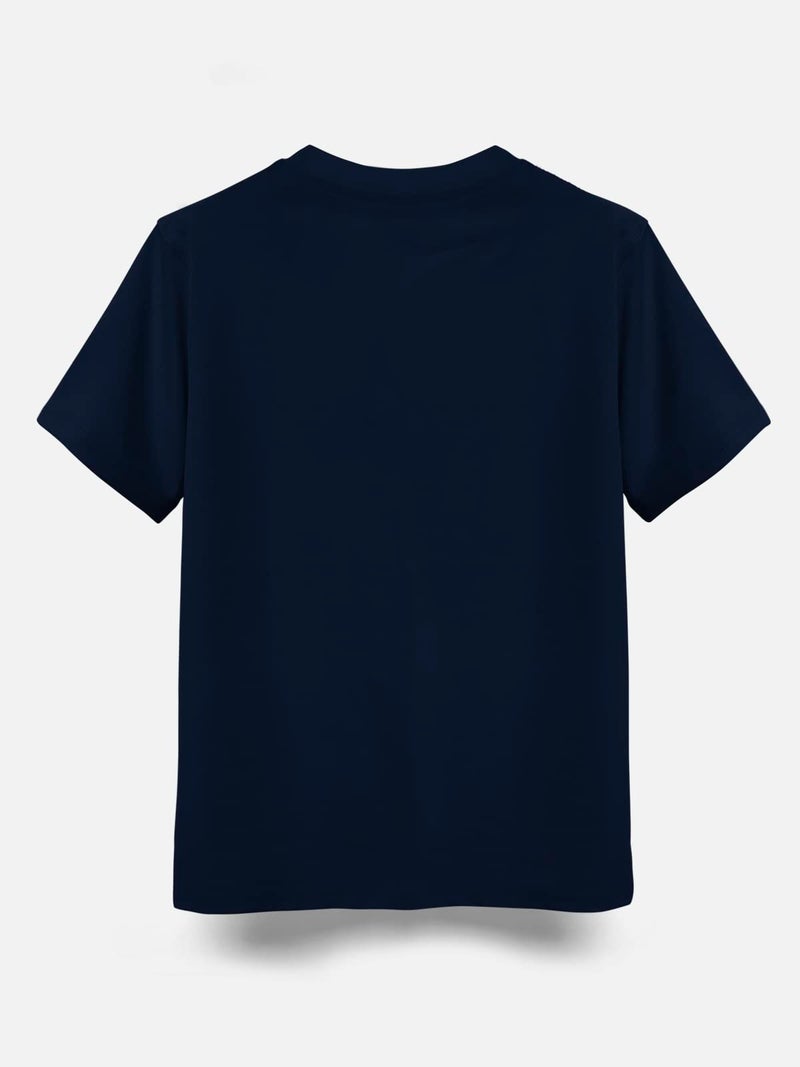 HELLCAT Boys Trendy Typographic Printed Cotton Blend Half Sleeve Regular Fit T-Shirt - Pack of 3 / Pista Green & Navy Blue & Saffron / 9-10 Years - Image 4
