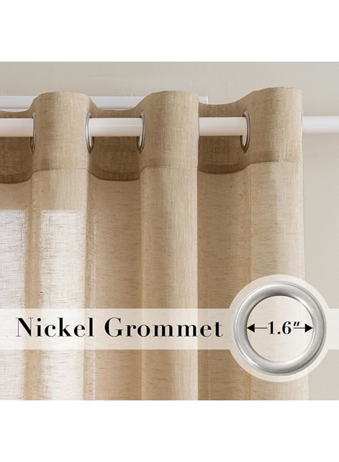  انتكس بيت الستائر ستائر كتان شفافة شبه شفافة - مظهر أنيق لغرف المعيشة وديكور المنزل - قماش خفيف الوزن مع حلقة فولاذية - قطعة واحدة - Image 4