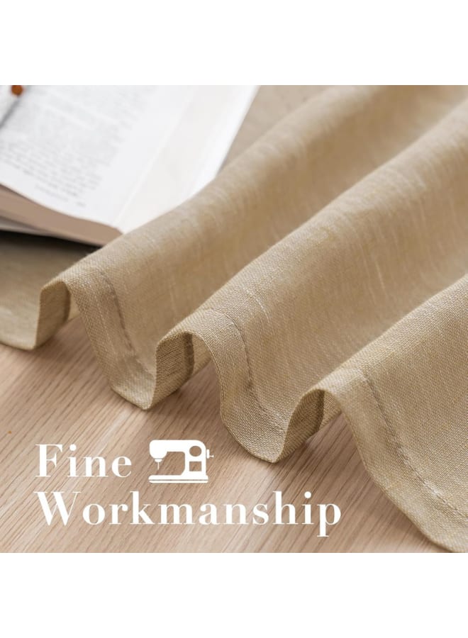  انتكس بيت الستائر ستائر كتان شفافة شبه شفافة - مظهر أنيق لغرف المعيشة وديكور المنزل - قماش خفيف الوزن مع حلقة فولاذية - قطعة واحدة - Image 3