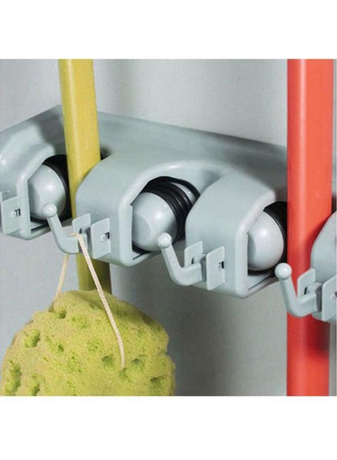 Sharpdo Wall Mounted Mop Organizer Holder Grey 35x9x7cm - Image 4