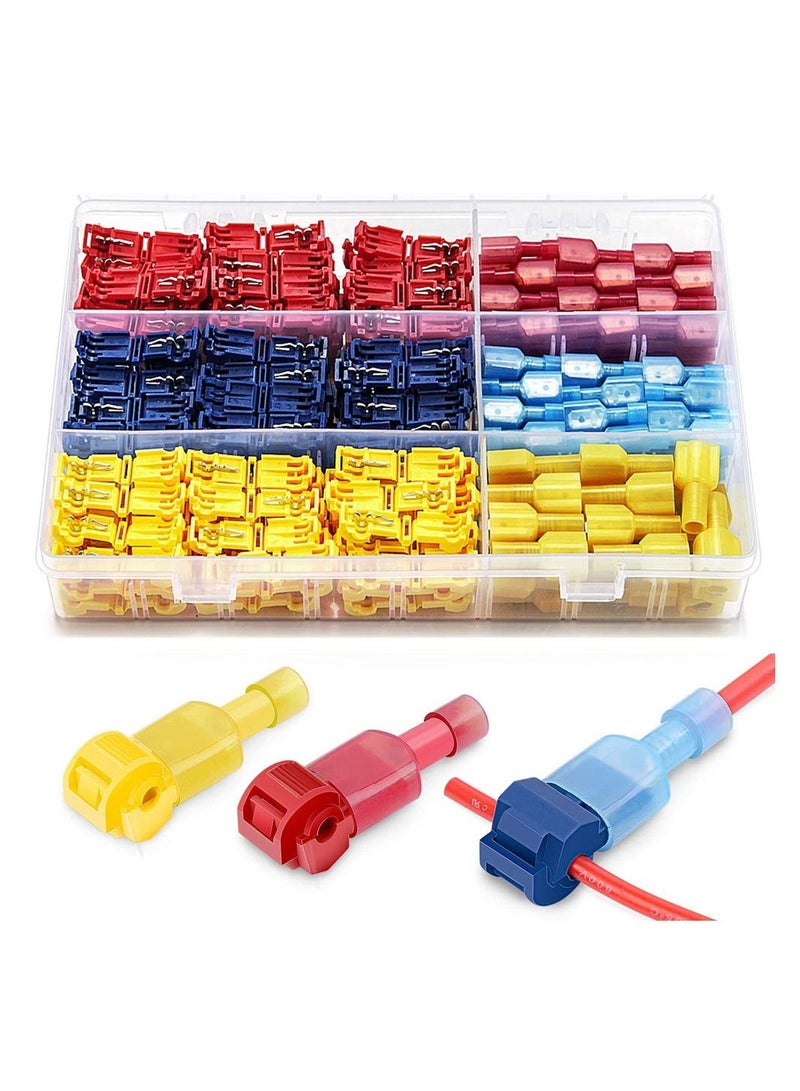 240 PCS T-Tap Wire Connectors Self-Stripping Quick Splice Electrical Terminals Kit with Storage Case - Image 1