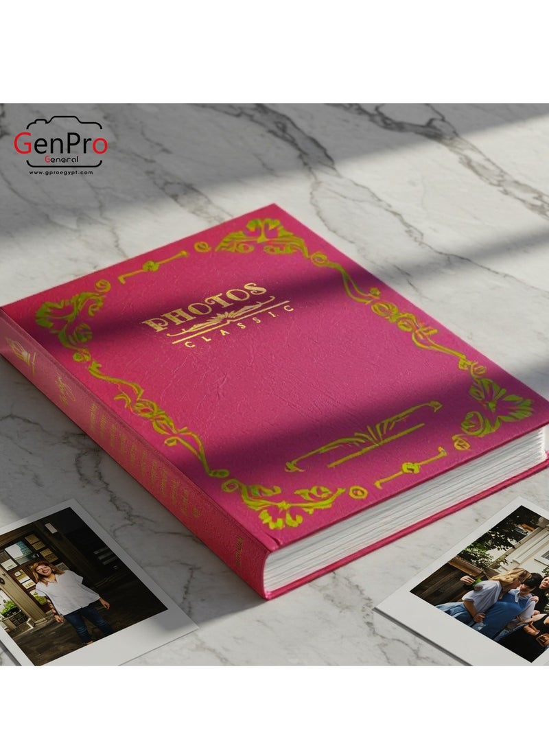GenPro GenPro Premium Photo Album - Holds 100 Photos 10x15 cm with Elegant Gold Embossing (Red)  - Image 4