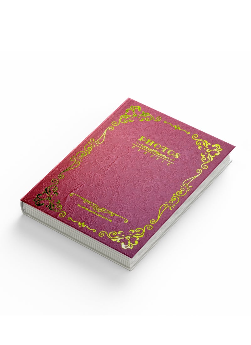 GenPro GenPro Premium Photo Album - Holds 100 Photos 10x15 cm with Elegant Gold Embossing (Red)  - Image 1