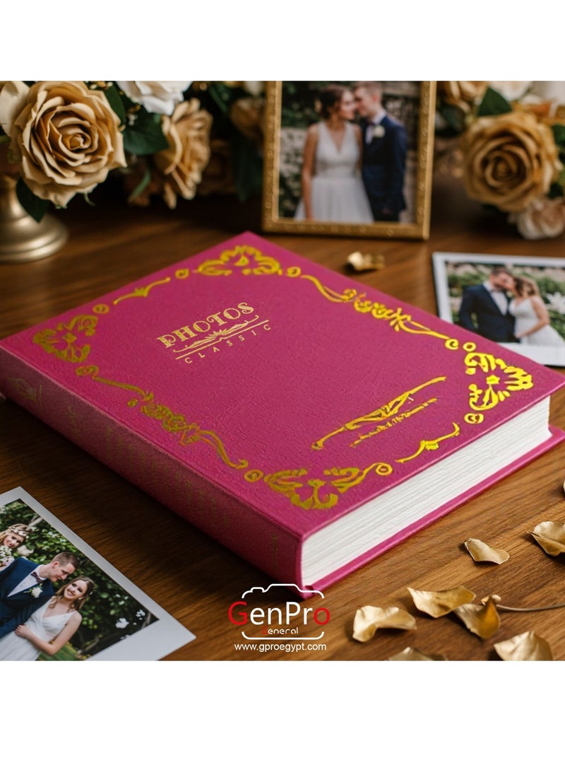 GenPro GenPro Premium Photo Album - Holds 100 Photos 10x15 cm with Elegant Gold Embossing (Red)  - Image 2