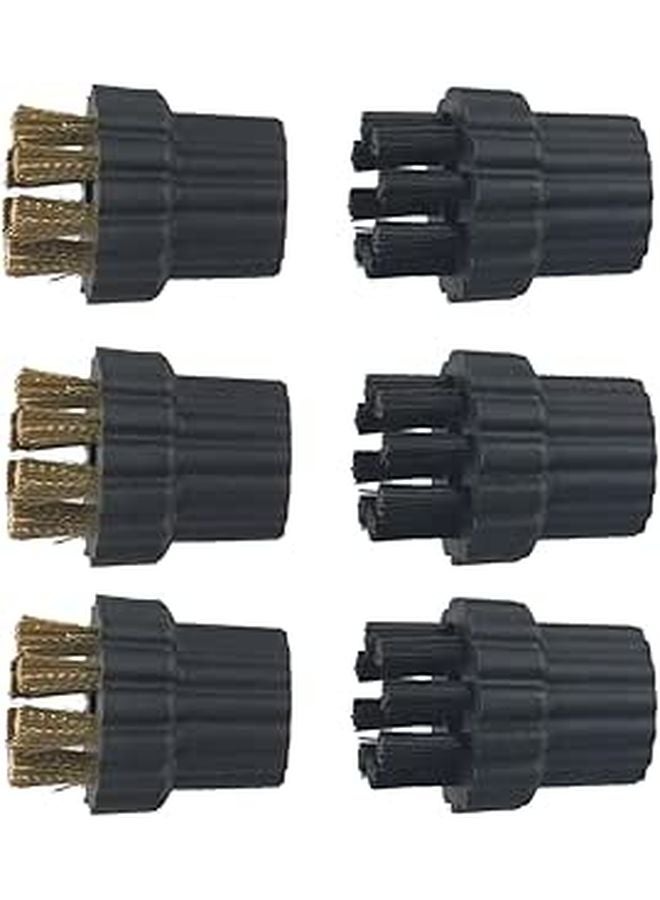 6Pcs Brass and Nylon Brush Head Replacement Kit for Steam Cleaner X5 X500 X700 - Image 1