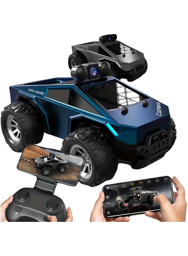 سيارة RC بمقياس 1:28 مزودة بكاميرا | سيارة تحكم عن بُعد بتصميم سايبر ترك مع كاميرا FPV