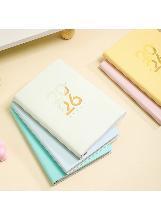 PINKSAMA 2026 Planner Diary Notebook Academic Calendar Monthly Weekly Daily Planner A5 Lined Leather Hardcover Notebook Premium Thick Paper Suitable for Office Home School Writing Staff Student Gift - Image 2