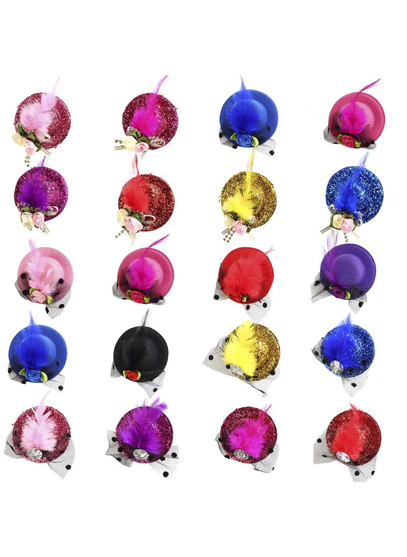 Trounistro - Mini Top Hat Fascinator Hair Clips Barrettes and Hairpins for Girls - Image 1
