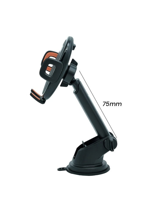 GO-DES Car Mobile Holder – 2-in-1 Dashboard & Air Vent Mount, Strong Suction Cup, Auto-Tightening Grip, Adjustable Arm, Universal Phone Stand GD-HD753 - Image 3