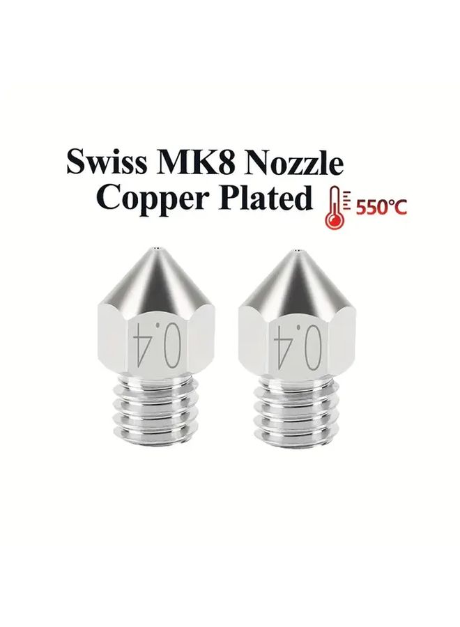 MK8 Plated Copper Nozzle High Temperature Resistant M6 Thread for 3D Printer - Image 1