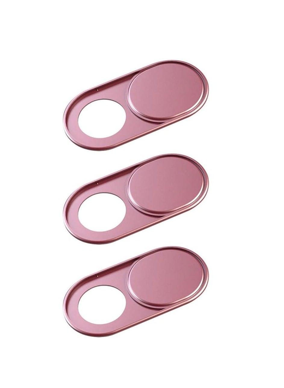 Webcam Cover Slide 0.7mm Ultra-Thin Metal Web Camera Cover for MacBook Pro iMac Laptop PC iPad Pro iPhone Protect Your Visual Prvacy 3 Pack Rose Gold