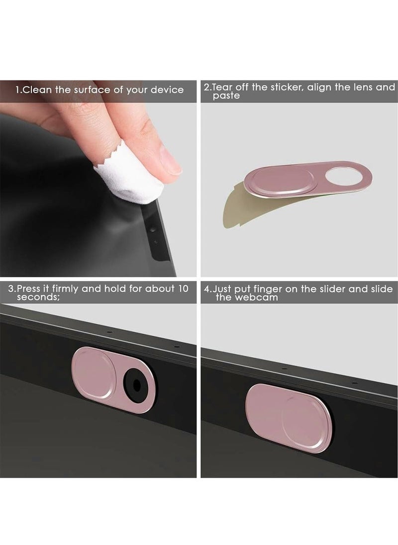 Generic Webcam Cover Slide 0.7mm Ultra-Thin Metal Web Camera Cover for MacBook Pro iMac Laptop PC iPad Pro iPhone Protect Your Visual Prvacy 3 Pack Rose Gold  - Image 3