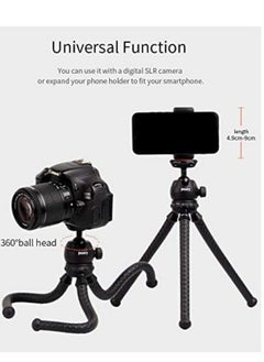 Jmary JMARY MT-25 - Table Top Mini Portable Flexible Tripod Stand for Mobile Phones and DSLR & Digital Cameras - Coming with Universal Mobile Phone Holder (MT-25-BLK)  - Image 3