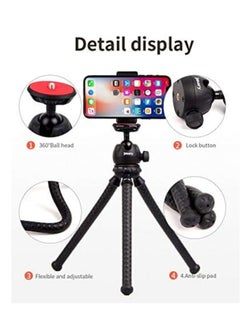 Jmary JMARY MT-25 - Table Top Mini Portable Flexible Tripod Stand for Mobile Phones and DSLR & Digital Cameras - Coming with Universal Mobile Phone Holder (MT-25-BLK)  - Image 4