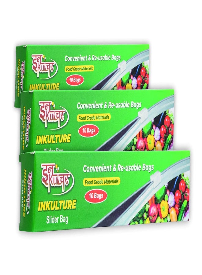 INKulture Food Storage Bags Freezer Bag Small, Medium & Large 30 Piece Plastic Storage Pouch (Pack of 30) - Image 1