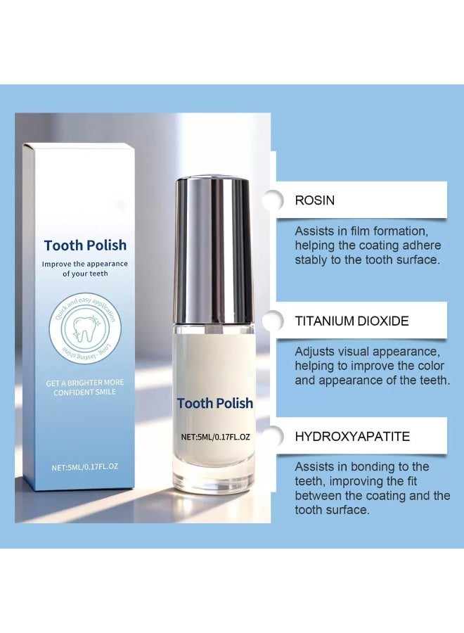 Feimuko Tooth Polish, Teeth Whitening Paint, Instant Teeth Whitening Paint, Portable u0026 Long-Lasting Tooth Polish, 5ML - Image 2