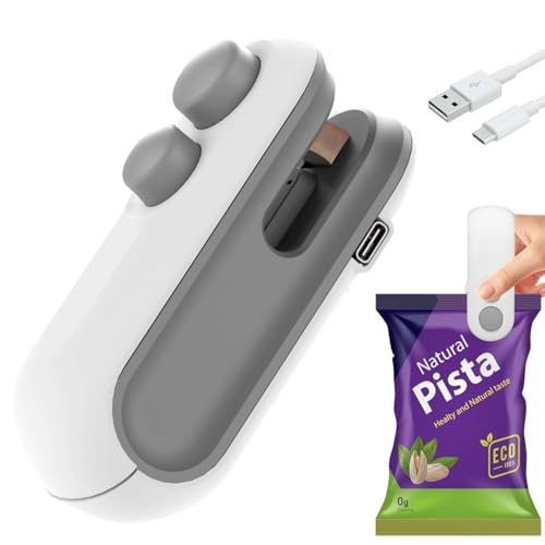 Rylan Portable Mini Sealing Machine, Handheld Packet Sealer for Food, Snacks, Chips, Fresh Storage, Plastic Bags Sealing Machine, 1 YEAR Warranty (White) - Image 1