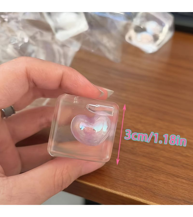 Glow In The Dark Heart Shaped Squeeze Toy 2Pcs Stress Relief Ball For Kids Autism Anxiety Gift Assorted Varieties - Image 2