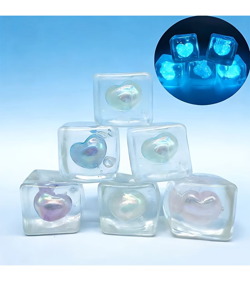 Glow In The Dark Heart Shaped Squeeze Toy 2Pcs Stress Relief Ball For Kids Autism Anxiety Gift Assorted Varieties - Image 4