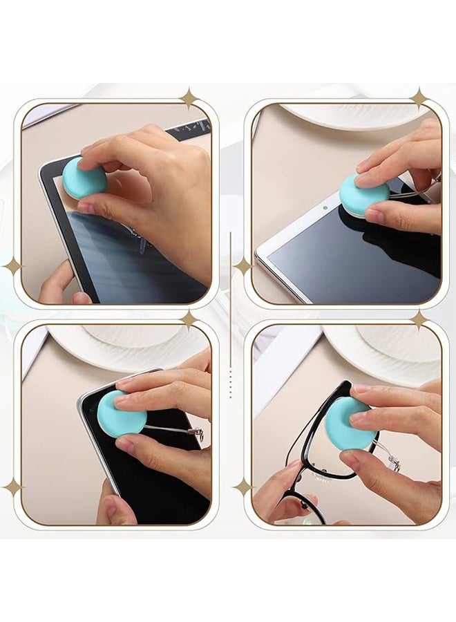 مجموعة منظف شاشة ماكارون مكونة من 4 قطع: مناديل تنظيف الهاتف ماكارون، منظف شاشة الهاتف المحمول - فرشاة ناعمة ومنديل للهاتف والأجهزة اللوحية والنظارات، تصميم حبل لطيف لسهولة الحمل - Image 4