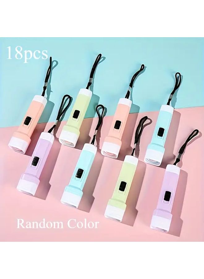 18pcs Macaron Color Mini Flashlights Portable Button Cell Operated With Batteries - Image 2