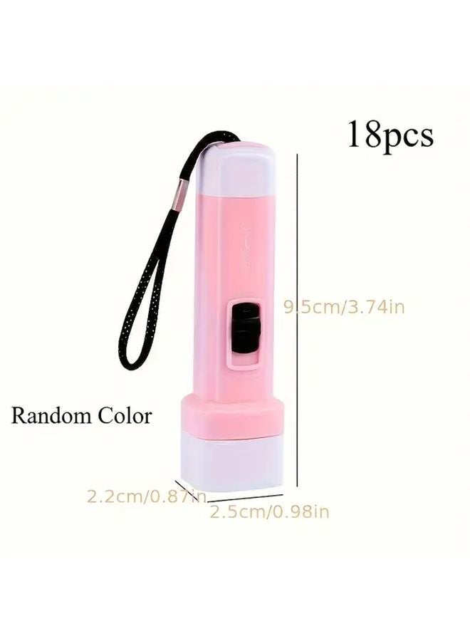 18pcs Macaron Color Mini Flashlights Portable Button Cell Operated With Batteries - Image 3