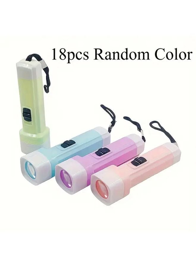 18pcs Macaron Color Mini Flashlights Portable Button Cell Operated With Batteries - Image 4