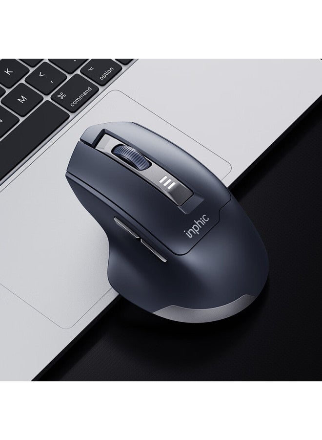 Inphic M9 Wireless Rechargeable Ergonomic Office Portable Light Pen Notebook Desktop Computer Gaming Universal 2.4g Deep Gray - Image 4