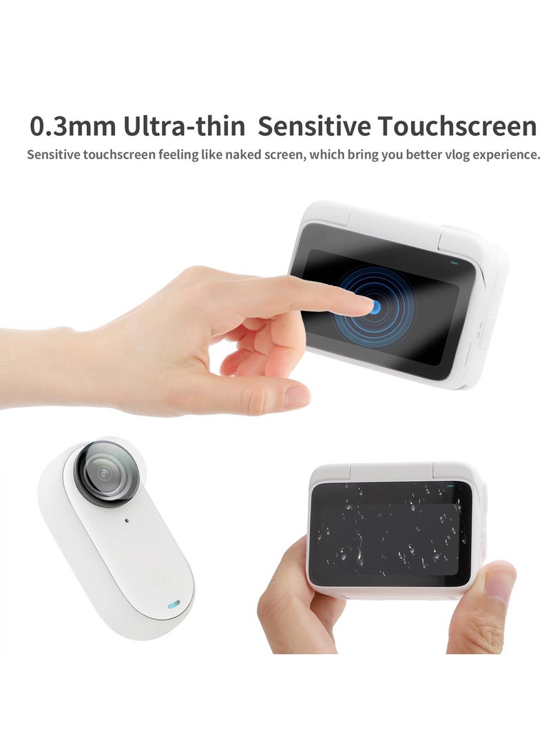 2-Pack Tempered Glass Screen Protector & Camera Lens Protector for Insta360 GO 3 - Anti-Bubble, Anti-Fingerprint, Durable Protection for Your Device. - Image 2
